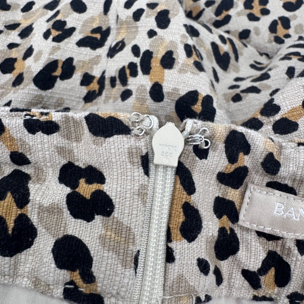 Banana Republic Skirt Women 8 Beige Animal Print Office Pencil Mob Wife Career - Picture 4 of 11
